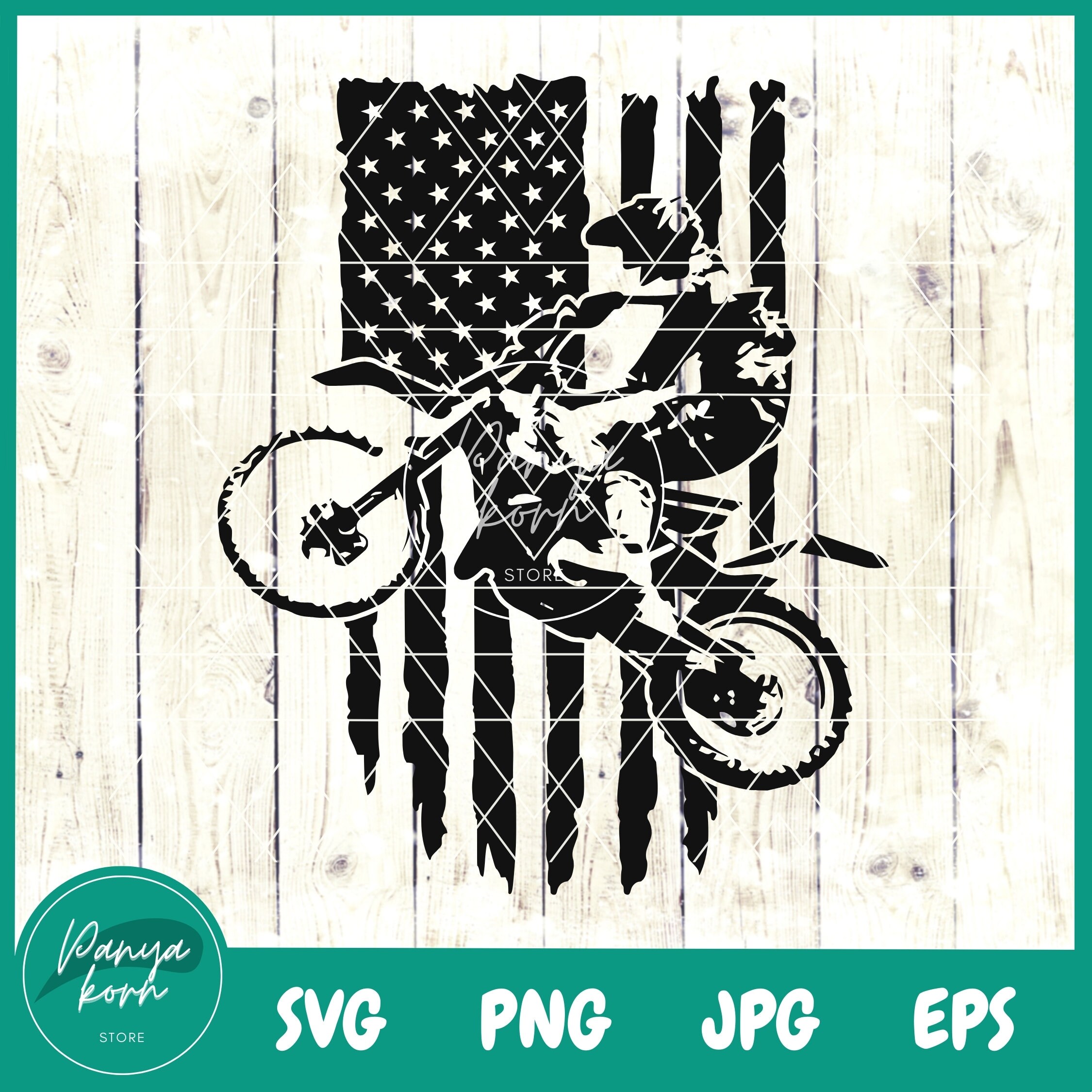 Amerikaanse motorcross SVG | Motorfiets SVG | Crossmotor SVG | Racen SVG | Fietser SVG | Motor-Svg | 4 juli SVG