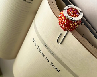 Faith Hope Love Bookmark, Antique Silver Affirmation Ring
