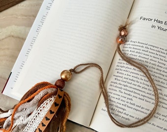 Handmade Tassel Bookmark Journal Accessory Planner Clip Bookmarking Stationery Tassel Bookmark Planner Accessory Beaded  Ribbon Bookmark