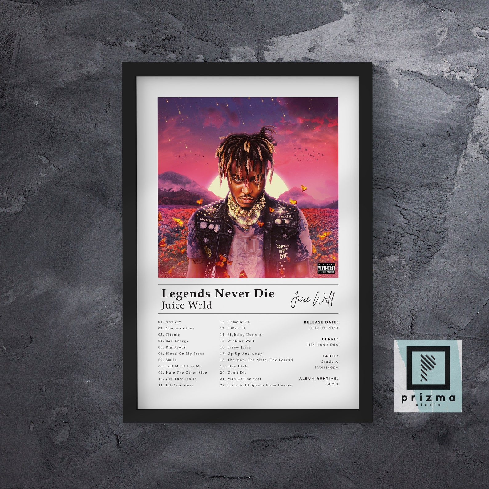 Juice Wrld Album Poster Legends Never Die Album Cover Print Etsy