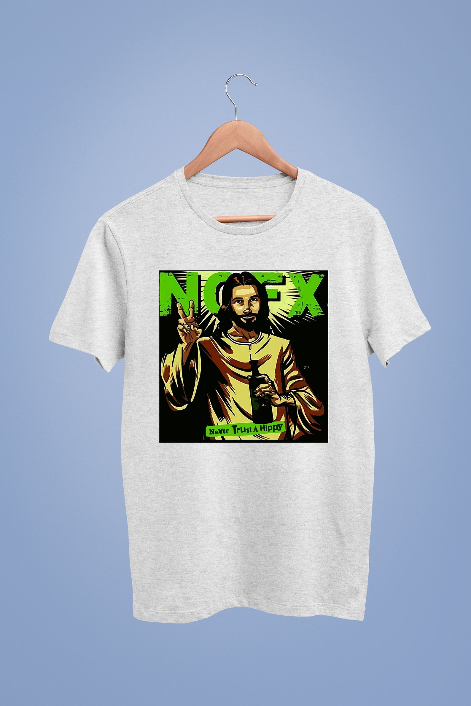 NOFX Never Trust A Hippy Great White Color Tee Clothing Tshirt | Etsy