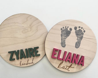 Baby Footprint Sign, Baby Announcement, Hospital Announcement, Baby Shower Gift, Newborn Photo Prop, Baby Name sign, Baby footprint, newborn
