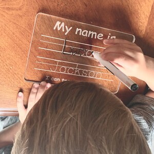 My Name Tracing Board, Tracing Name, I can trace my name, learning board, acrylic tracing board for kids, My name board, dry erase tracing image 2