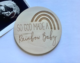 Rainbow Baby Sign, God Made a Rainbow Baby, Miracle Baby, Rainbow Sign, God, Wood Nursery Sign, Baby Shower Gift, Pregnancy Announcement