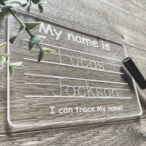 My Name Tracing Board, Tracing Name, I can trace my name, learning board, acrylic tracing board for kids, My name board, dry erase tracing image 4