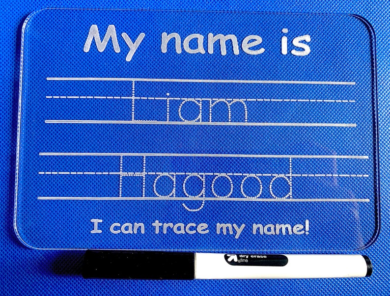 My Name Tracing Board, Tracing Name, I can trace my name, learning board, acrylic tracing board for kids, My name board, dry erase tracing image 1