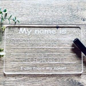 My Name Tracing Board, Tracing Name, I can trace my name, learning board, acrylic tracing board for kids, My name board, dry erase tracing image 5