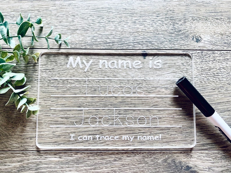 My Name Tracing Board, Tracing Name, I can trace my name, learning board, acrylic tracing board for kids, My name board, dry erase tracing image 5