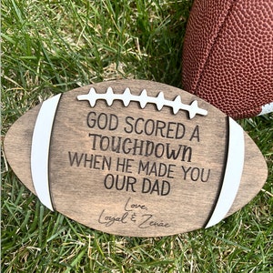 Dad Football Gift, Mom Football Sign with Stand, Dad Christmas Gift, Dad Gift,Gift to Dad from Kids, Grandpa Gift, Football Dad, Coach