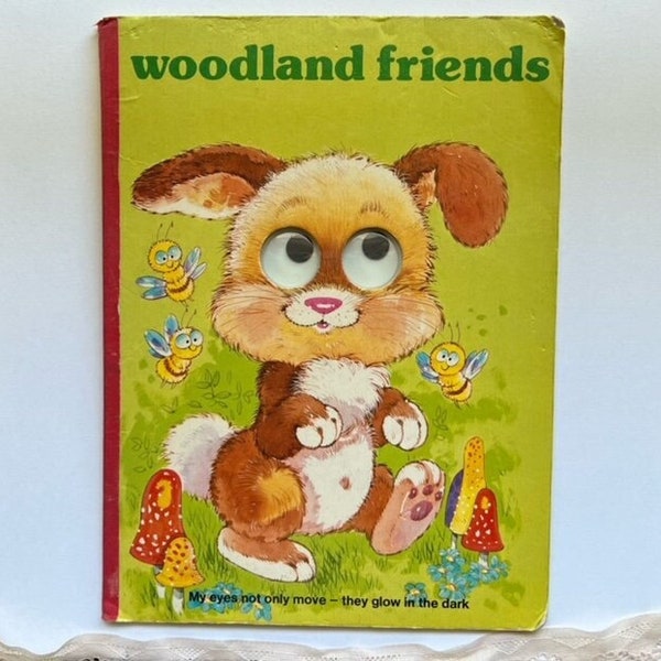 Woodland Friends - Vintage Kids Googly Eye Book, 1980s, Easter Gift!