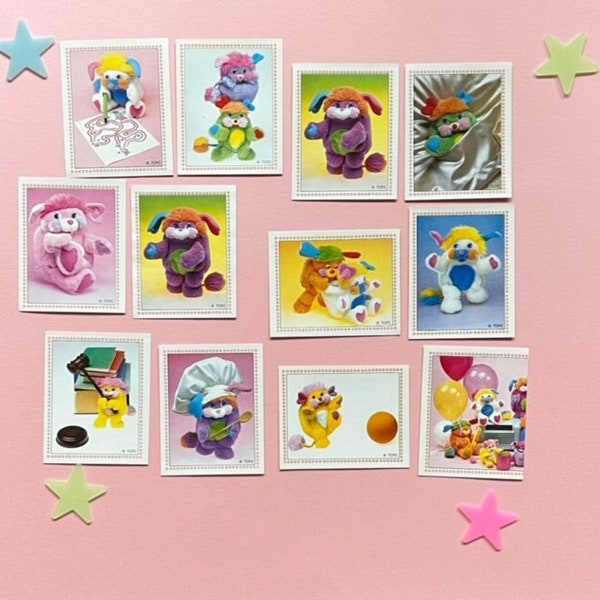 Vintage (1987) Panini Popples Stickers – 12 Stickers!