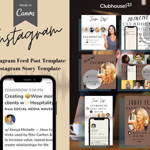 Clubhouse Canva Template for Instagram | Editable Canva Template | Instagram Template | Canva Template | Editable Template for Instagram
