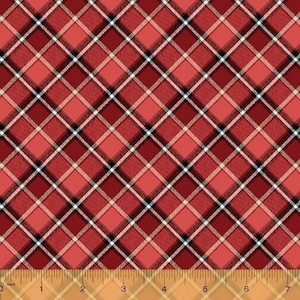 Könnte beinhalten: Roter und weißer karierter Stoff mit einem schwarz-weißen Karomuster. Der Stoff wird in Zoll gemessen.