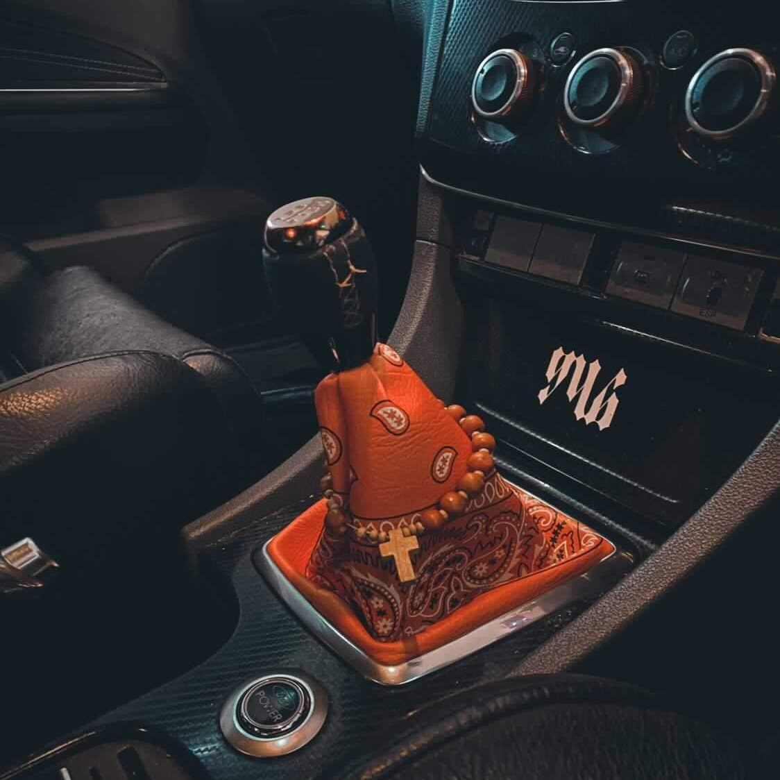 Modified Cupholder Leather Shift Boot  Silverado Custom Remote Shifters by  Ty Brink