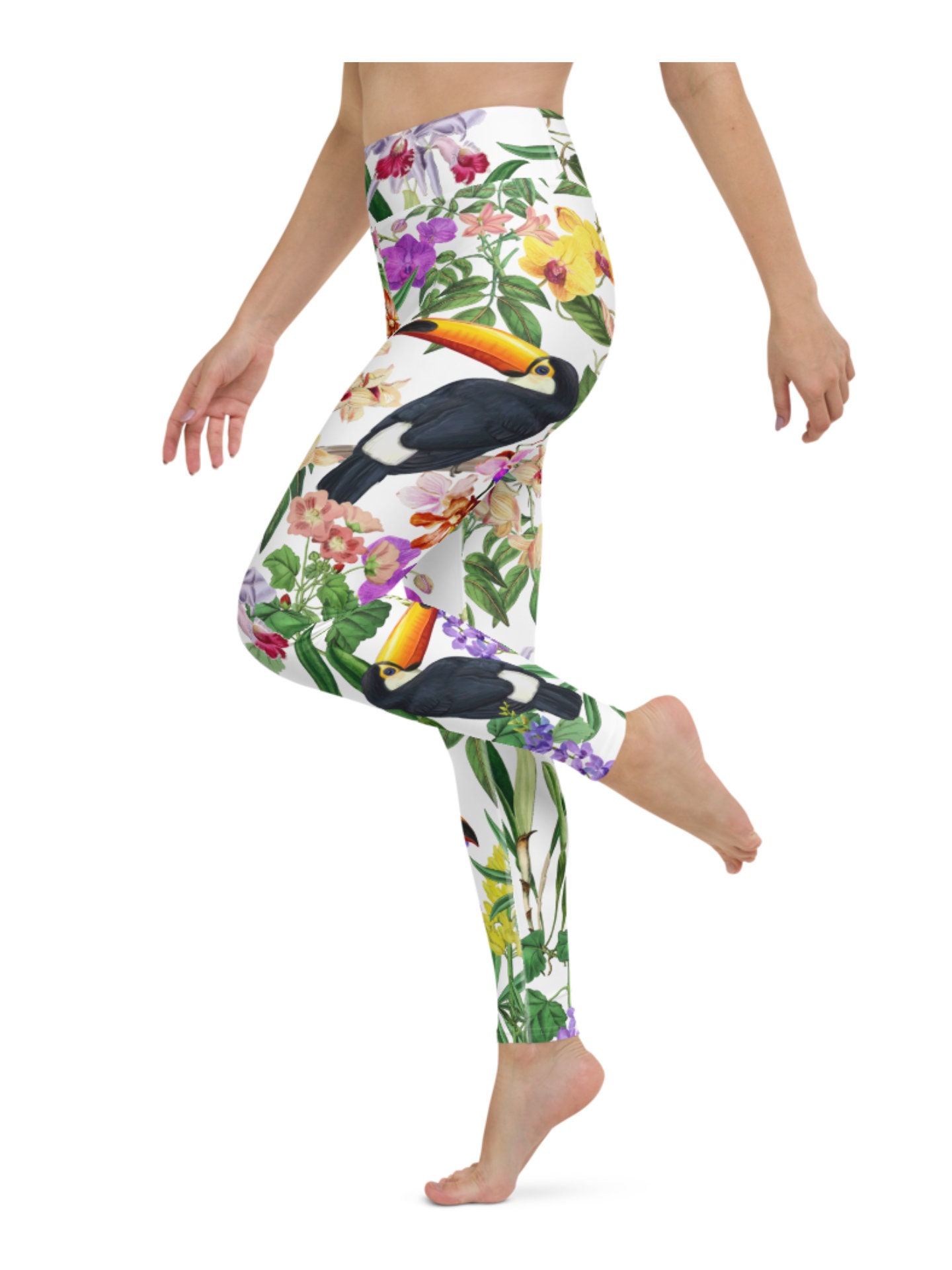 Leggings Tropical Toucan rainforest Leggings Toucan Yoga Pants Fitness  Flower Pants Women Yoga Tights -  Canada