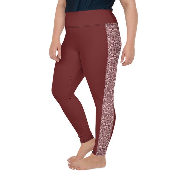 Leggings Portuguese Pattern Red Plus Size 