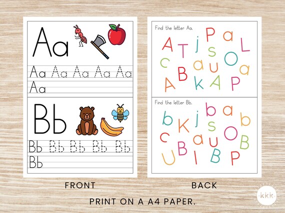 Alphabet Tracing Worksheet with Find the Letters Activity | Etsy