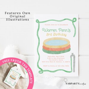 Printable Pool Party Invitation, Pool Birthday Editable Invite, Summer Birthday Invitation, Girl ...