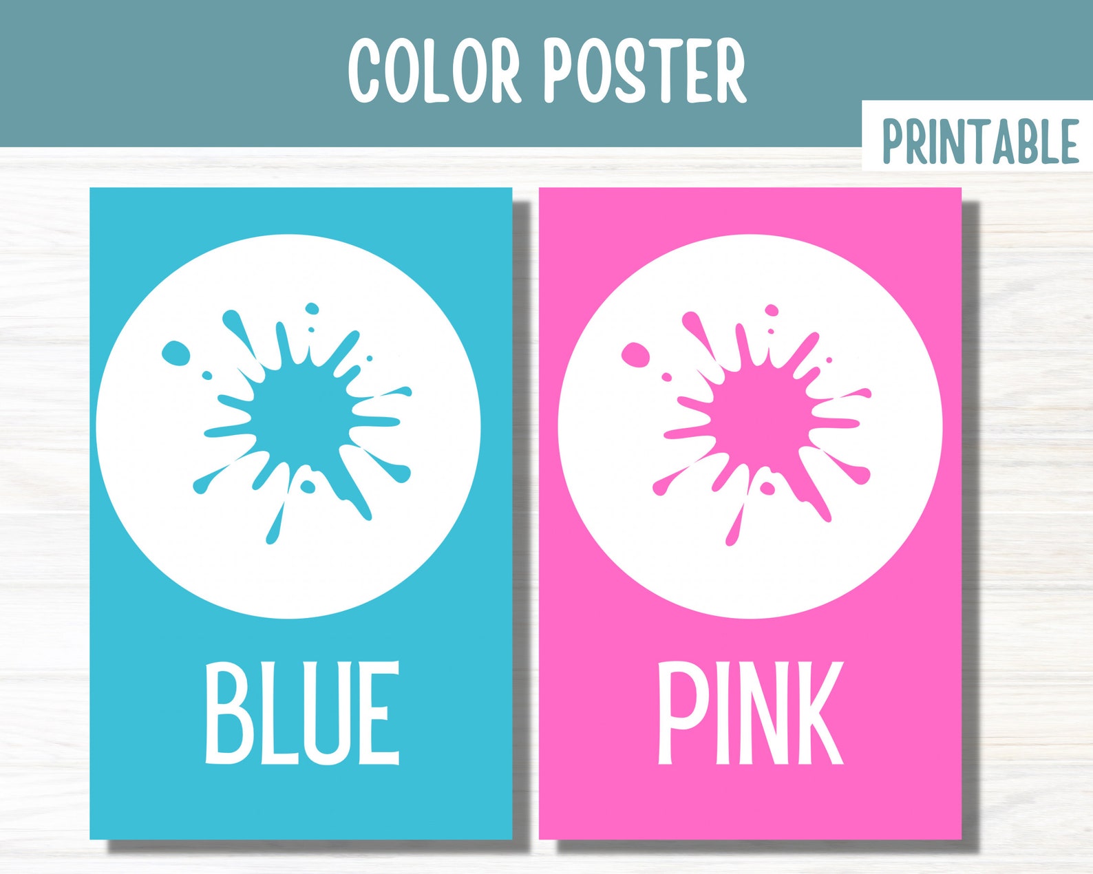 Classroom Color Posters Teaching Resources Printable Color Etsy