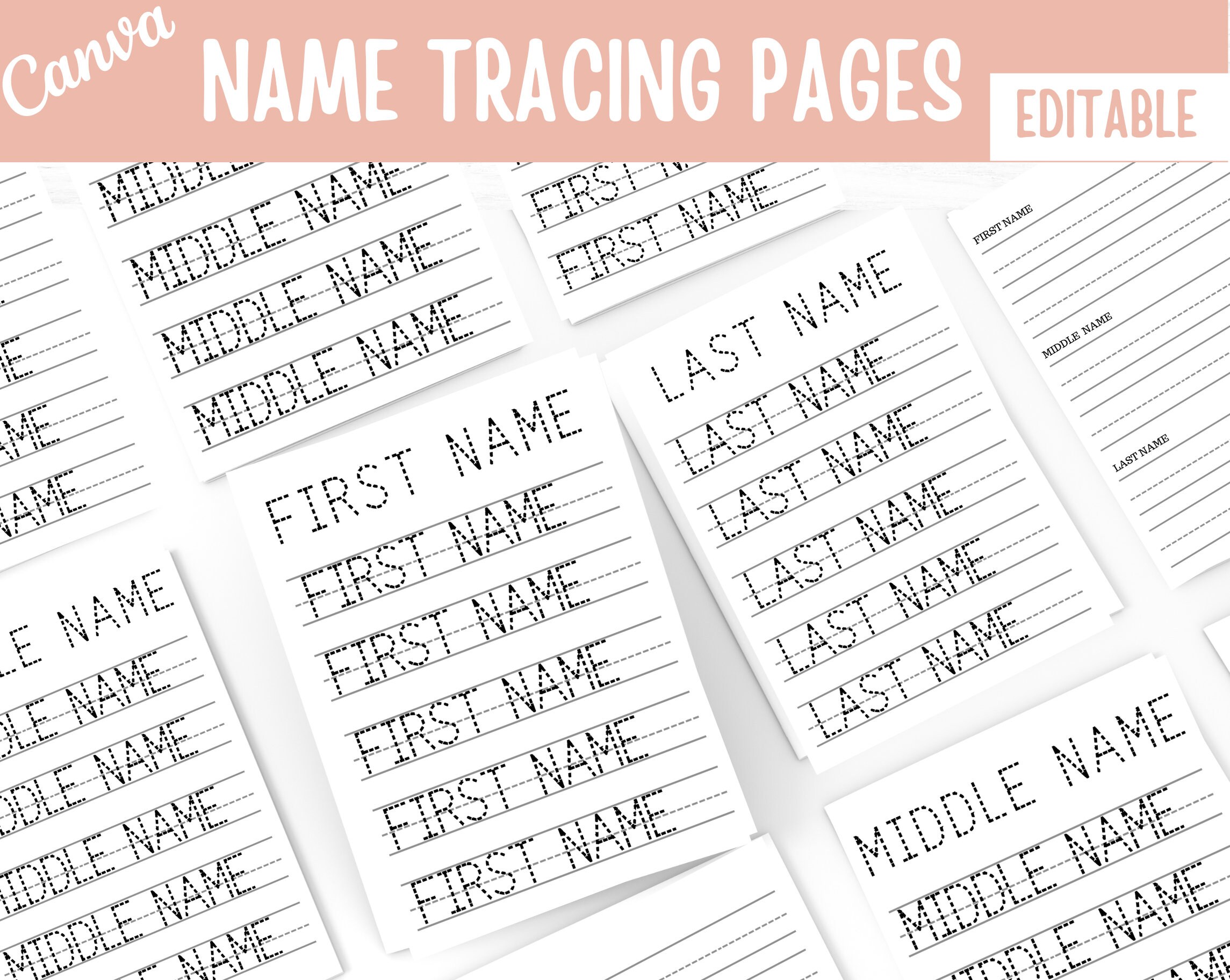 Editable Name Handwriting Practice - Etsy