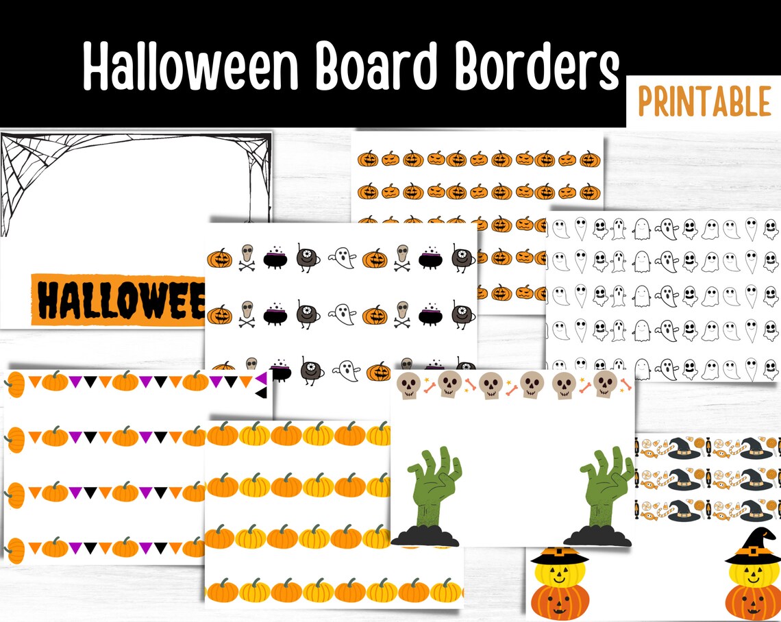Halloween Bulletin Board Borders Halloween Classroom - Etsy