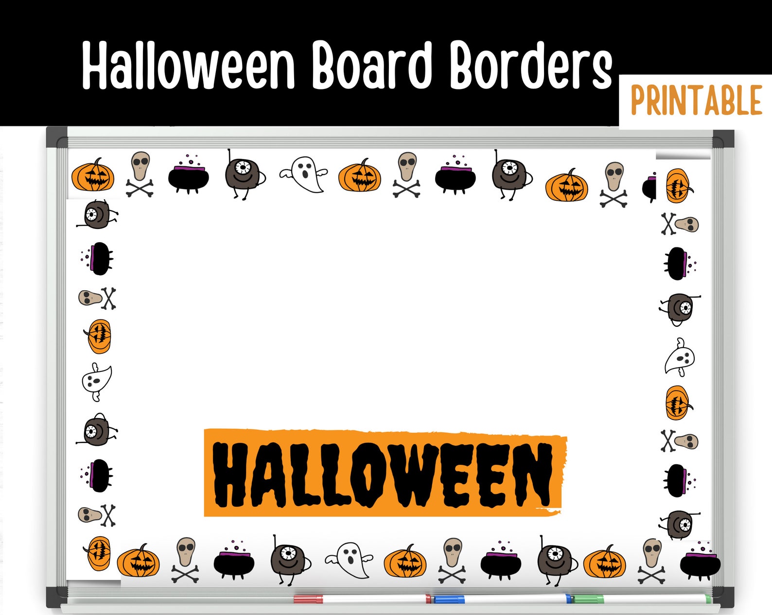 Halloween Bulletin Board Borders Halloween Classroom - Etsy