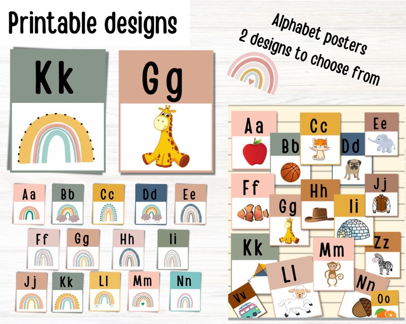 Boho Rainbow Classroom Decor Bundle Editable Classroom Etsy