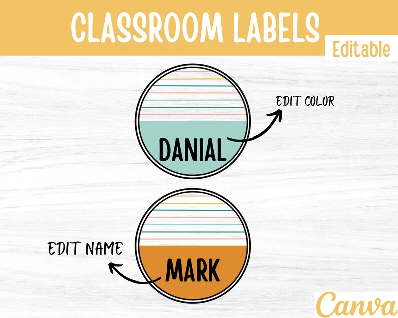 Classroom Desk Label Student Name Plates Student Poster Etsy