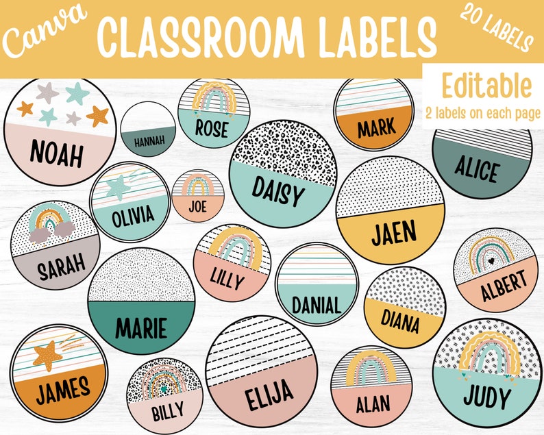 Classroom Desk Label Student Name Plates Student Poster Etsy