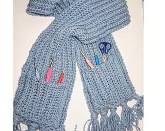 Crochet Pattern Cozy Pocket Scarf