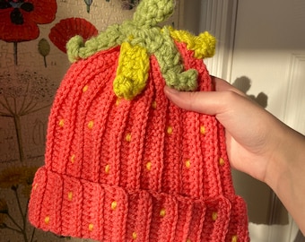 DIGITAL PDF PATTERN Crochet Fruit Hat Easy Beginner Friendly