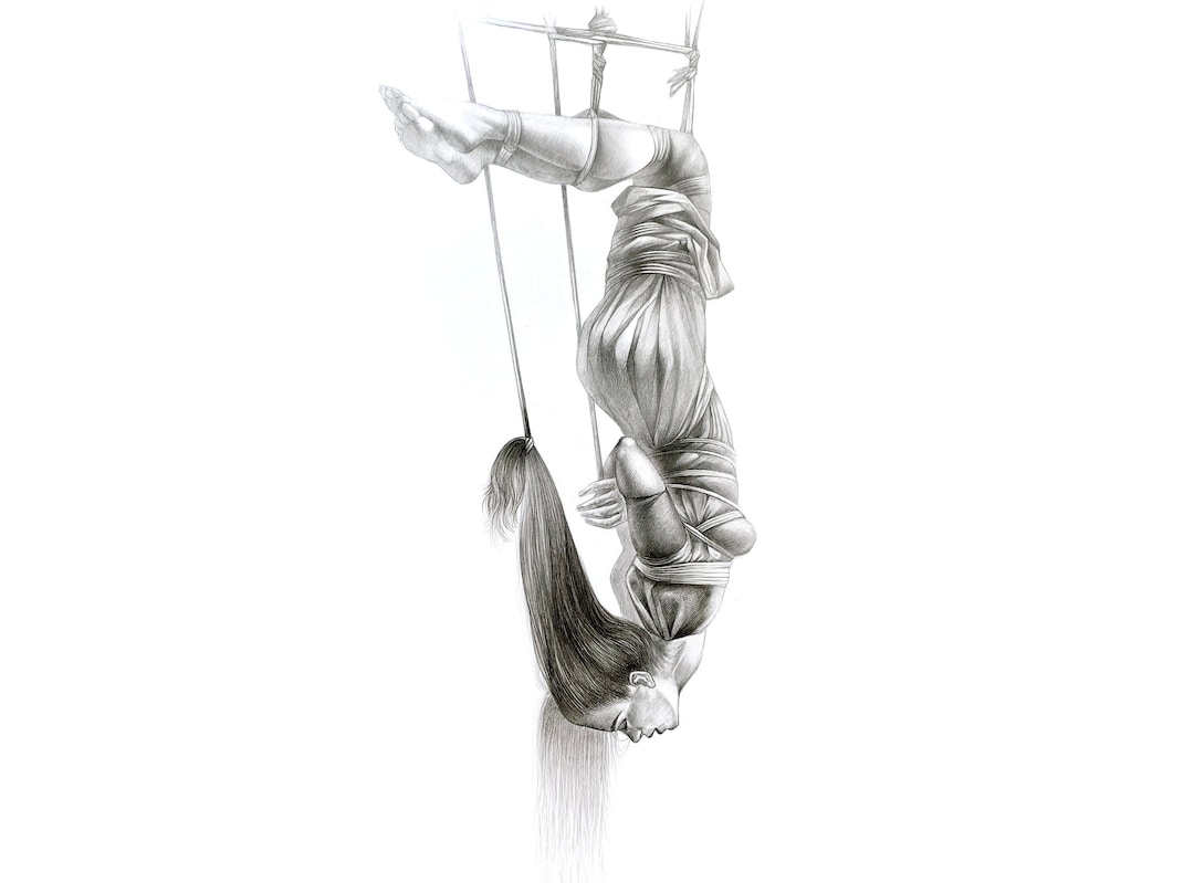 SHIBARI IX Original Drawing, Shibari Art, BDSM, Rope Bondage