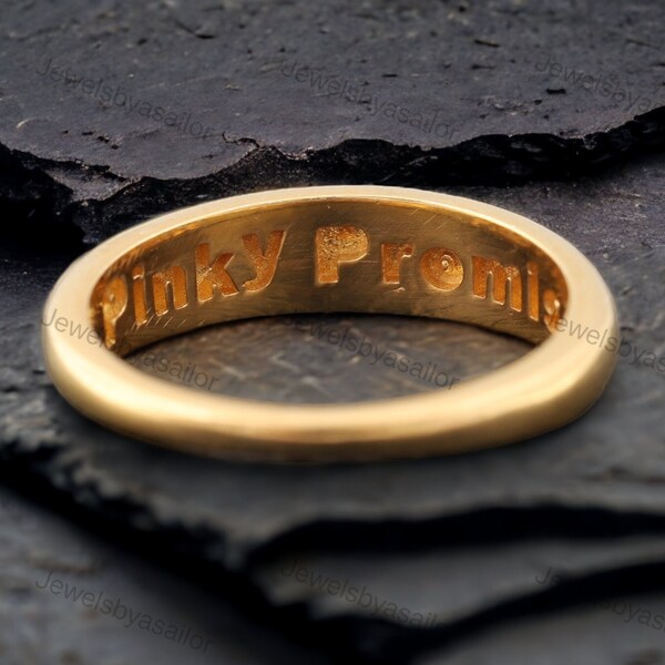 Ecstatic Pinky Promise Rings, Charming 14k Solid Gold Pinky Promise Ring  Symbolic and Elegant Design Perfect for Couples Pinky Promise Gift