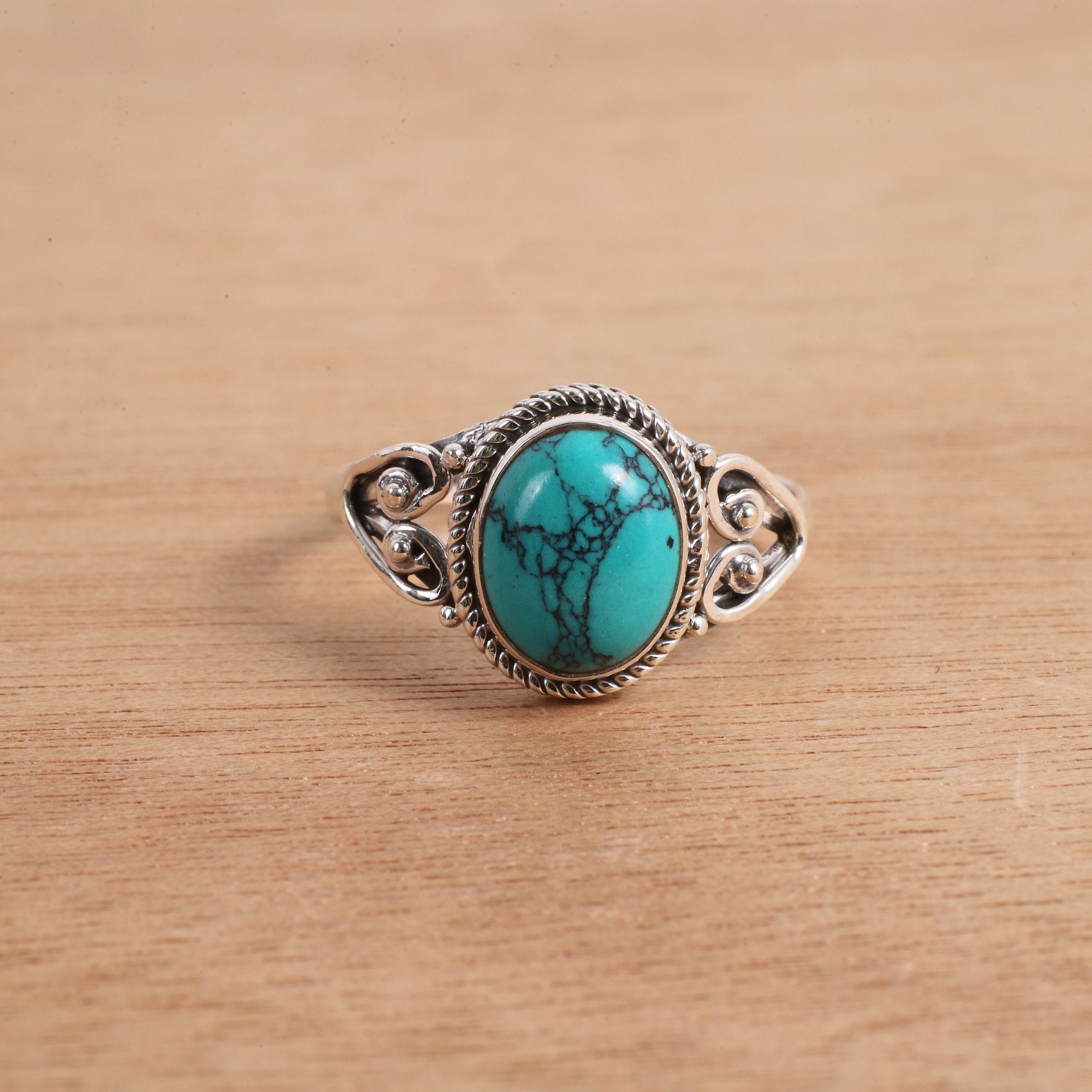 Turquoise Ring Boho Hippie Sterling Silver 925 Handmade Etsy