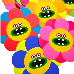 Trolls paper flowers  . Trolls party decorations . Flower cutouts