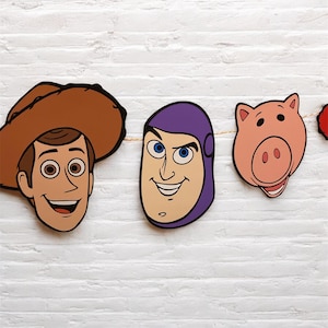 Toy Story Character Face Banner: Birthday Party Decoration