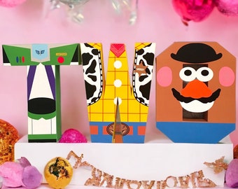 Toy Story Custom 3D  Paper Letters , Kids Party Decor ,  Personalized Character Decor
