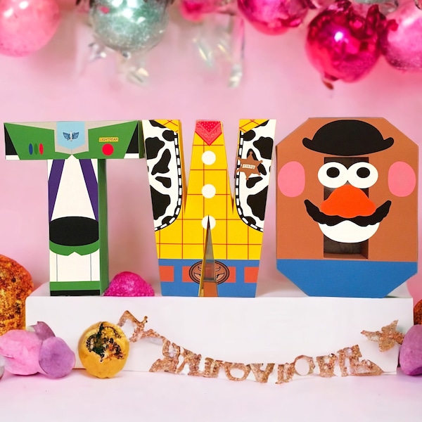 Toy Story birthday party decoration  3d paper letters and numbers Personalize name Kids room decor