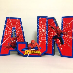 Spidey 3d letters or number . Spider character birthday decorations . Spider party decor