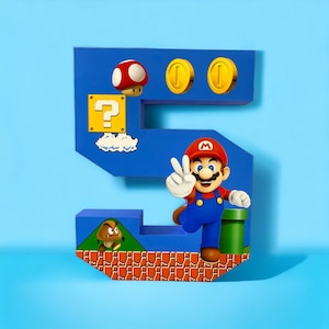 Super Mario 3D Paper Letter: Video Game Party Decor