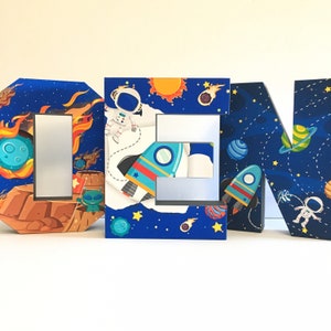 Space theme birthday decorations, custom 3d paper letters