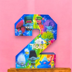 Trolls inspired 3D paper letter party Decorations , Custom name sign