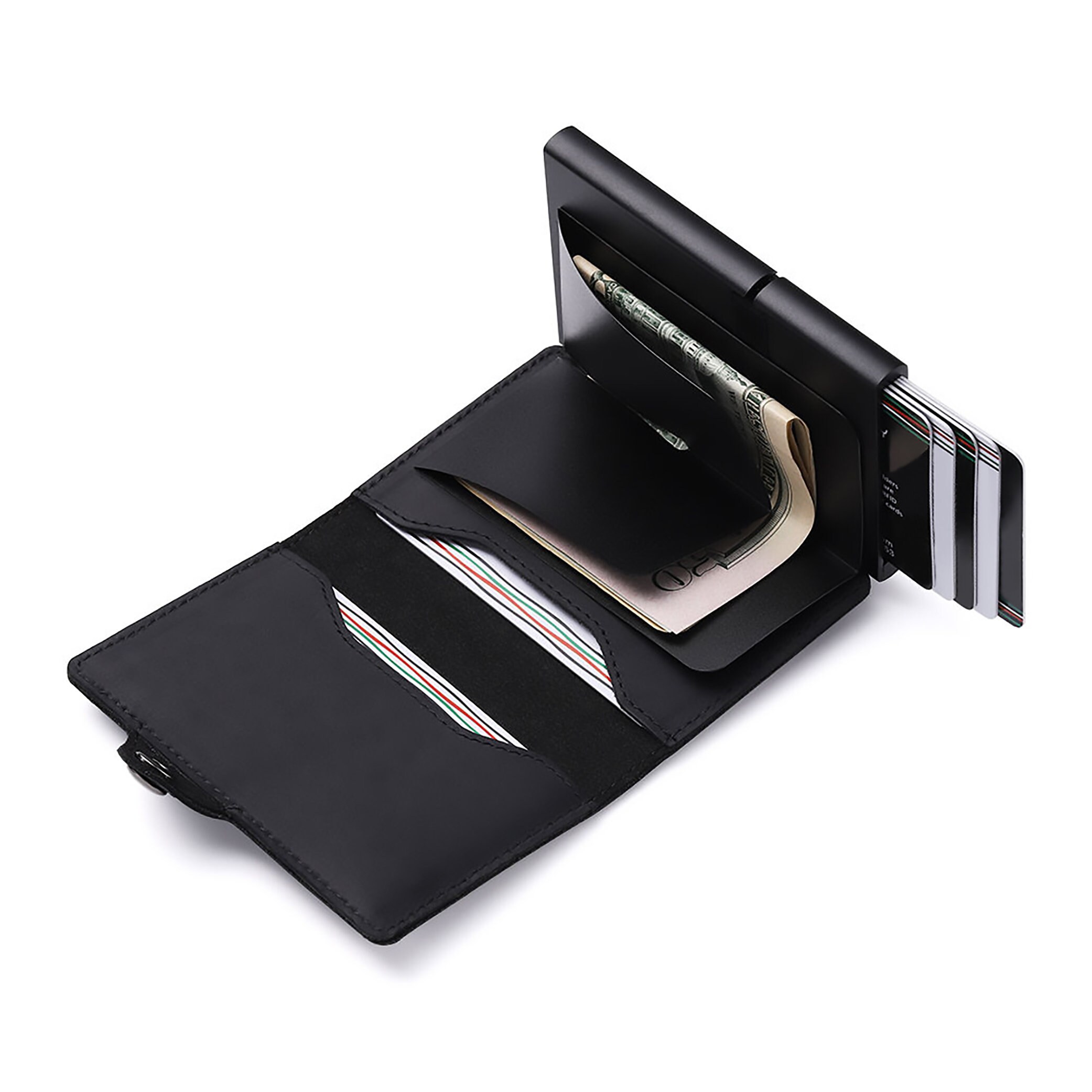 Genuine Leather Airtag Wallet Holder Side button Popup Credit Etsy