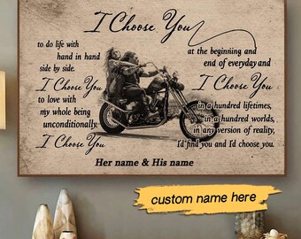 Biker I Choose You Marriage Anniversary Gift For Husband Wife Vintage Poster Biker I Choose You Marriage Anniversary Gift For Husband Wife Vintage Poster