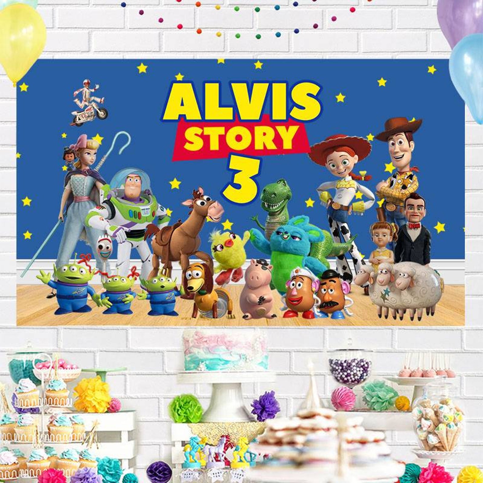 Personalised Toy Story Birthday Banner | Etsy