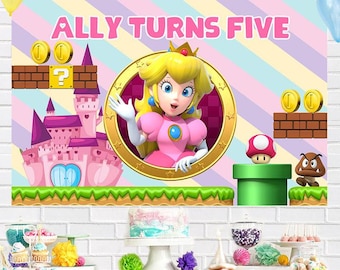 Super Mario Prinzessin Pfirsich Hintergrund – 2,1 X 1,5 M, Für Geburtstagsfeiern & Fotoshootings