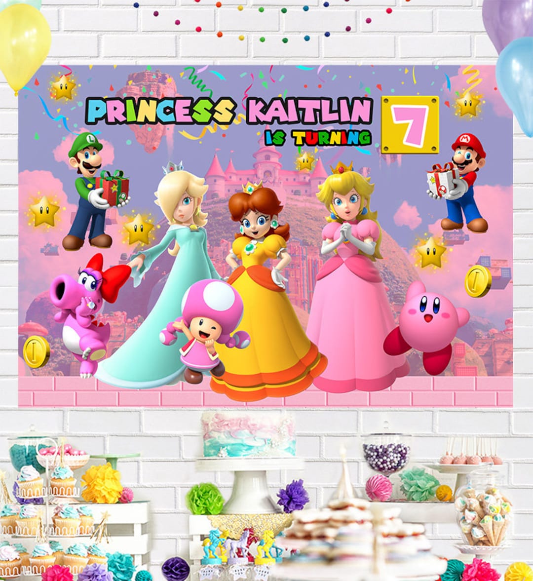 Super Mario Gold Coin Video Game Happy Birthday Theme Photography Backdrops  5x3ft Children Boys Birthday Party Decor Supplies Cake Table Decor Kids