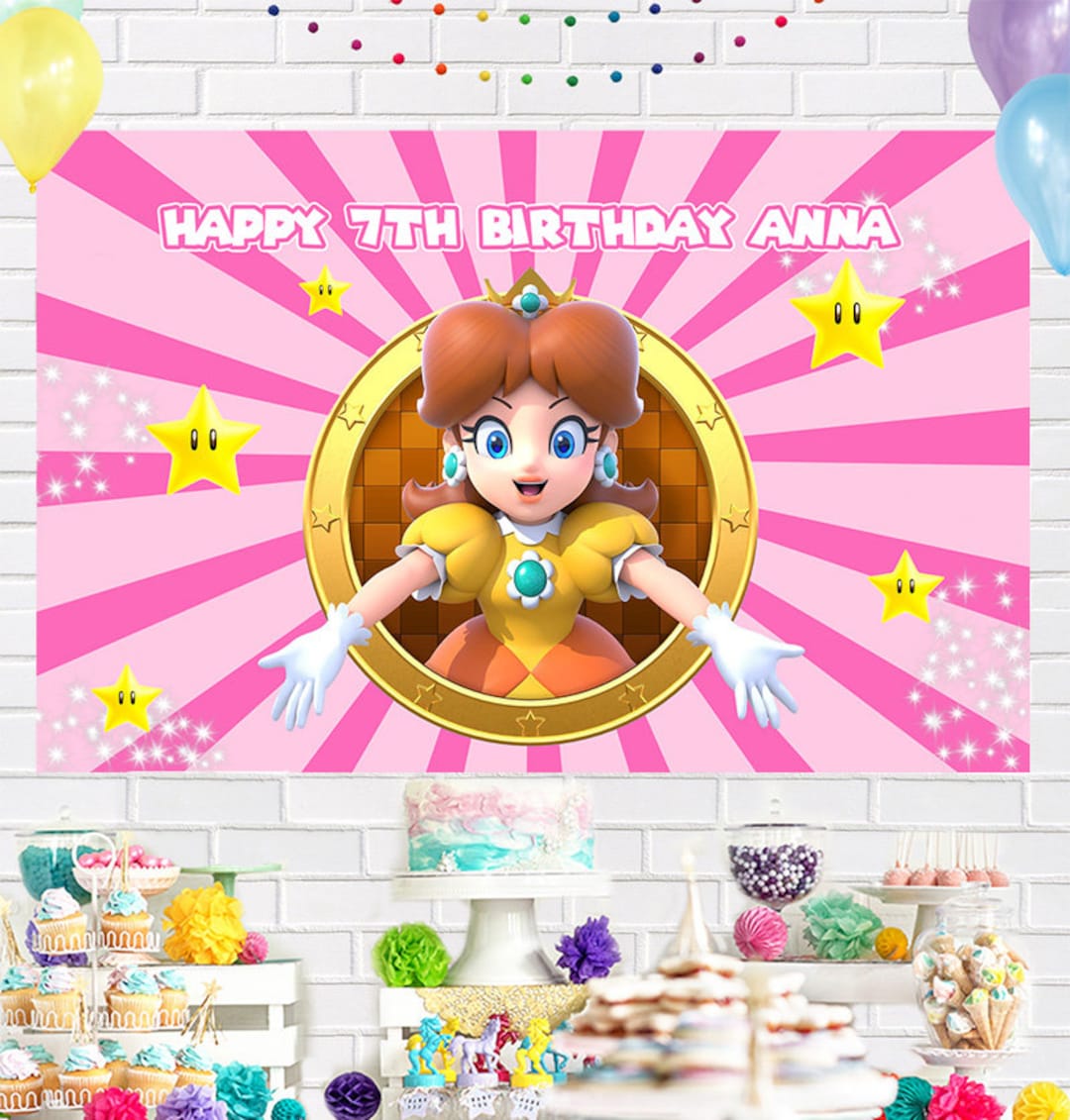 Super Mario Gold Coin Video Game Happy Birthday Theme Photography Backdrops  5x3ft Children Boys Birthday Party Decor Supplies Cake Table Decor Kids