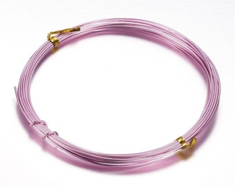 Aluminium Craft Wire, Pink, 20 Gauge, 0.8mm, 10 meter roll