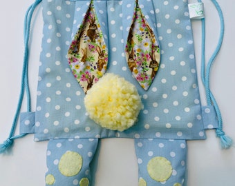 Bunny backpack - small blue